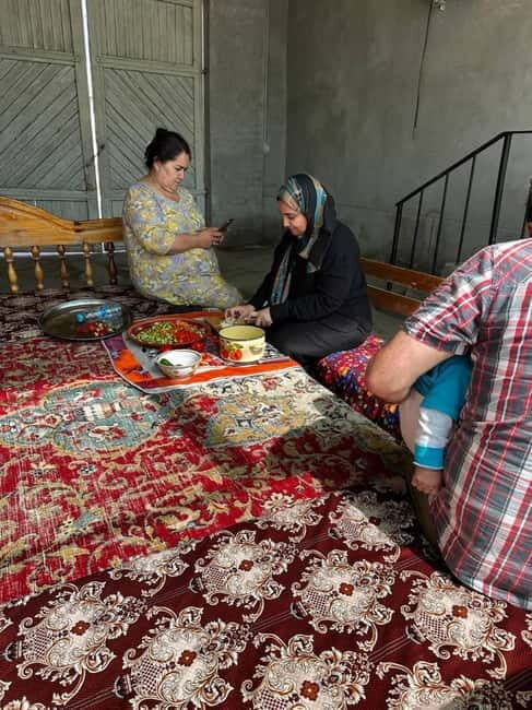 cooking traditional food in Samarkand with local people - English Guidance Plus Real Conversation