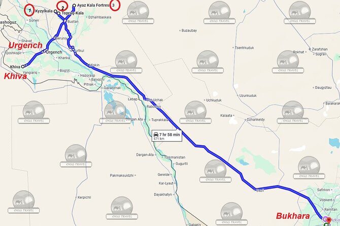 Transfer from Khiva to Bukhara by Fortresses - Weather and Outdoor Ruins: The Real-Day Variables